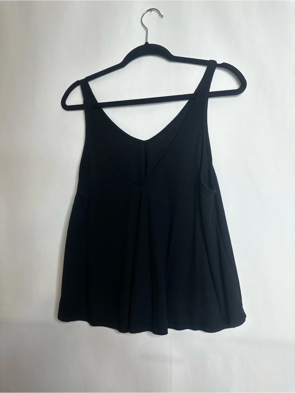 Free People Black V-Neck Swing Tank
